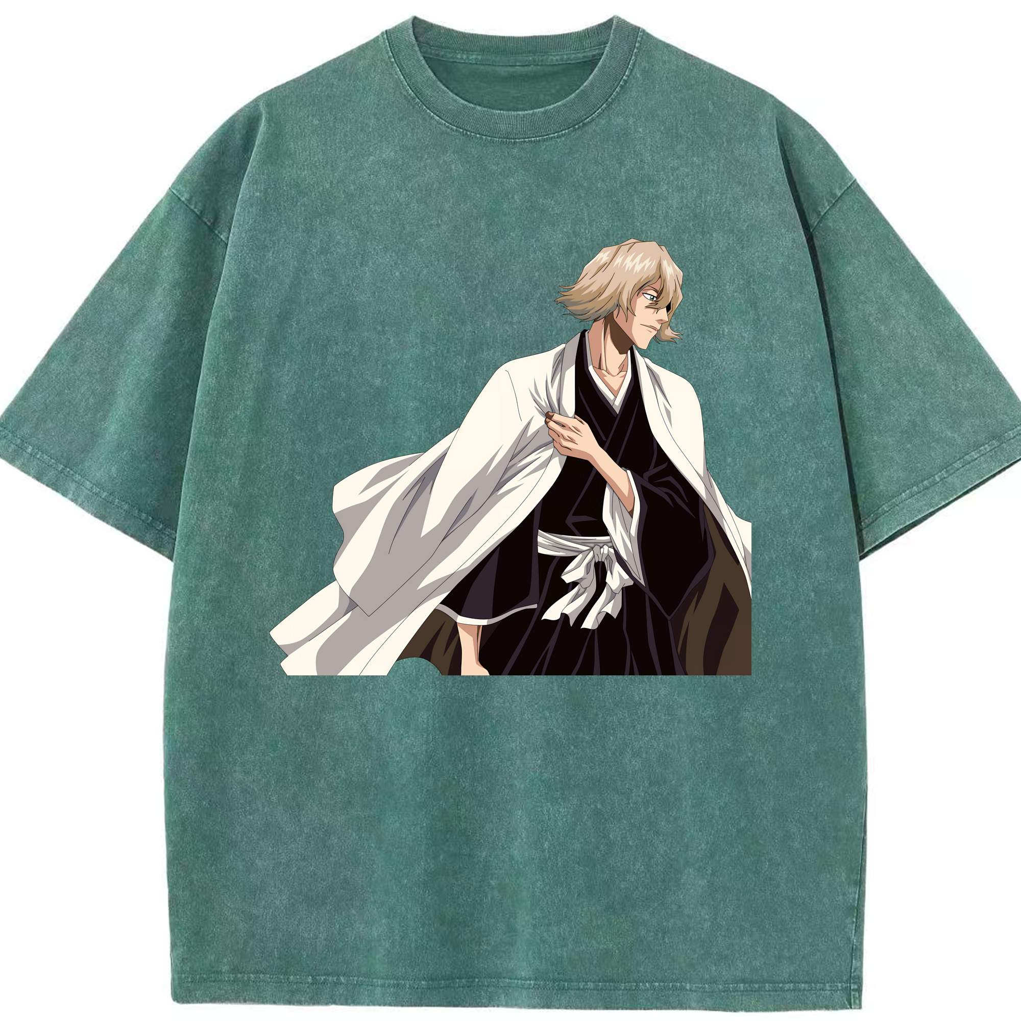 （画像用） "ブリーチ 浦原 喜助（うらはら きすけ） BLEACH Urahara Kisuke " 綿100% ヴィンテージ風 半袖Tシャツ（フロントプリント）